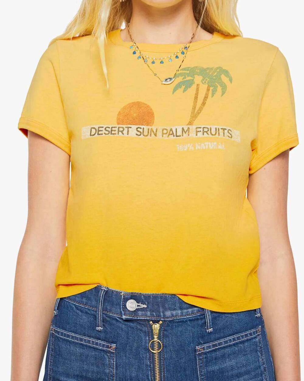 NEW MOTHER the itty bitty ringer tee in desert sun palm
